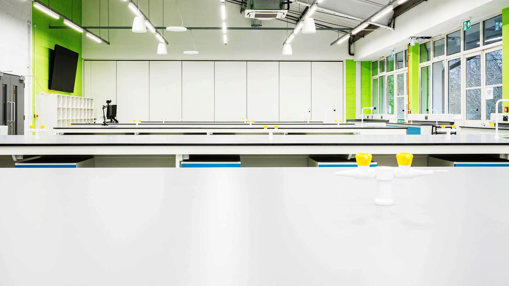 Laboratory benching, cabinets and gas services at Writtle University College superlab, Lordship Science Centre